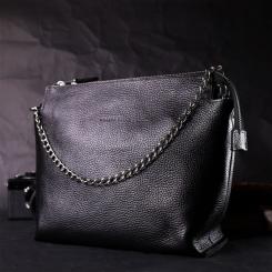 Сумка Grande Pelle Из натуральной кожи Черная Фото 8