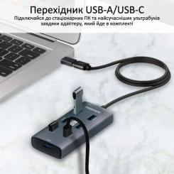 Концентратор Promate USB Hub 7 ports ezhub-7.grey Фото 3