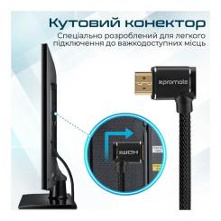 Кабель мультимедийный Promate HDMI M to HDMI M V2.0 1.5m 90° corner Фото 1