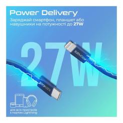 Дата кабель Promate USB-C to Lightning 1.2m Фото 2