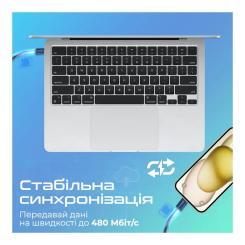 Дата кабель Promate USB-C to Lightning 1.2m Фото 3
