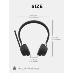 Наушники Lenovo Wireless VoIP Headset (Teams) Black Фото 5