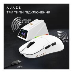 Мышка Ajazz AJ159 APEX Wireless/Bluetooth/USB White Фото 5