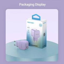 Зарядное устройство Vention 1xUSB-C 20W PD3.0/QC3.0 Purple Фото 4