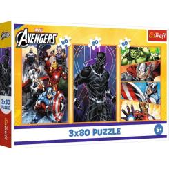Пазл Trefl The Avengers Дни наполнены действиями 3x80 Фото