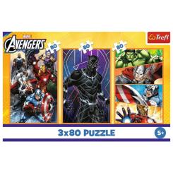 Пазл Trefl The Avengers Дни наполнены действиями 3x80 Фото 4