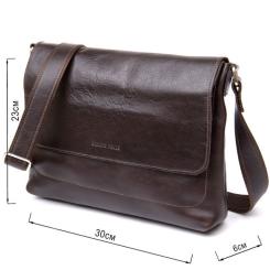 Сумка Grande Pelle Кожаная мужская Коричневая Фото 2
