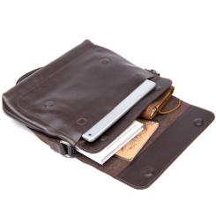 Сумка Grande Pelle Кожаная мужская Коричневая Фото 5