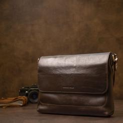 Сумка Grande Pelle Кожаная мужская Коричневая Фото 7