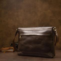 Сумка Grande Pelle Кожаная мужская Коричневая Фото 8