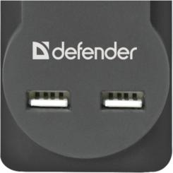 Сетевой фильтр питания Defender DFS 751, 1.8m, 5роз., 2xUSB Фото 2