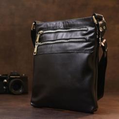 Сумка Shvigel Кожаная через плечо Черная Фото 6