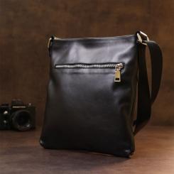 Сумка Shvigel Кожаная через плечо Черная Фото 7