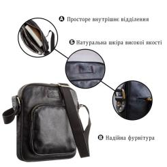 Сумка Shvigel Мужская кожаная Черная Фото 3