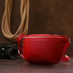 Сумка Shvigel Кожаная на пояс Красная Фото 7