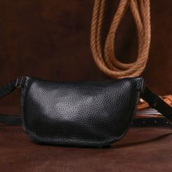 Сумка Shvigel Кожаная бананка Черная Фото 10