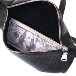 Сумка Shvigel Кожаная бананка Черная Фото 5