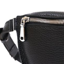 Сумка Shvigel Кожаная бананка Черная Фото 7