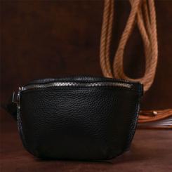 Сумка Shvigel Кожаная бананка Черная Фото 8