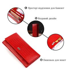 Кошелек Canpellini Из натуральной кожи Красный Фото 3