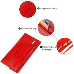 Портмоне Canpellini Из натуральной кожи Красное Фото 3