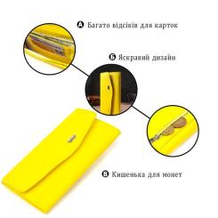 Портмоне Canpellini Из натуральной кожи флотар Желтое Фото 3