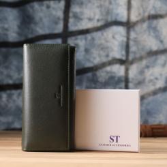 Кошелек ST Leather Из натуральной кожи Зеленый Фото 11