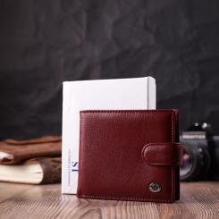 Кошелек ST Leather Из натуральной кожи Бордовый Фото 10