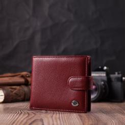 Кошелек ST Leather Из натуральной кожи Бордовый Фото 8