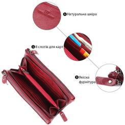 Кошелек ST Leather Кожаный Бордовый Фото 3
