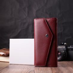 Кошелек ST Leather Из натуральной кожи Бордовый Фото 9