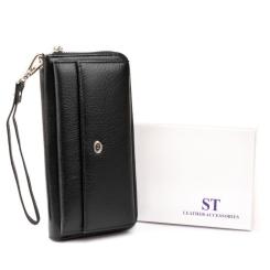 Кошелек ST Leather Кожаный Черный Фото 7