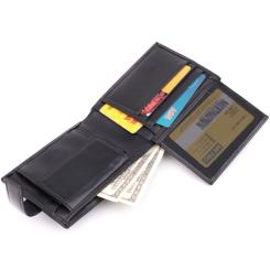 Кошелек Bond Accessories З натуральної шкіри Чорний Фото 6