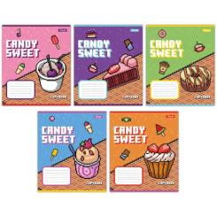 Тетрадь 1 вересня Candy sweet А5 12 аркушів лінія Фото
