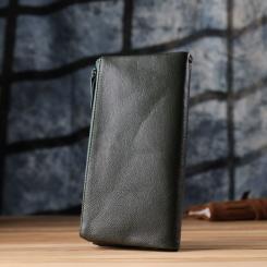 Кошелек ST Leather Кожаный на три отделения Зеленый Фото 9