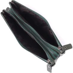 Кошелек ST Leather Кожаный на три отделения Зеленый Фото 4