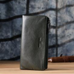 Кошелек ST Leather Кожаный на три отделения Зеленый Фото 8