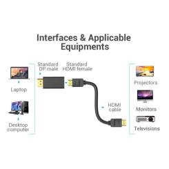 Переходник Vention DP Male to HDMI Female black Фото 9