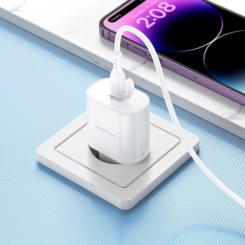 Зарядное устройство BOROFONE BA82A Platinum USB-C PD25W White Фото 6