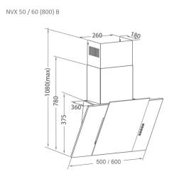 Вытяжка кухонная Pyramida NVX 50 (800) B WH Фото 5