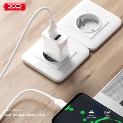 Зарядное устройство XO L109 12W 2xUSB-A White Фото 3