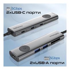 Концентратор Promate USB-C 9-in-1 Promate comandhub-lite Фото 3