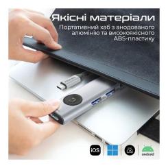 Концентратор Promate USB-C 9-in-1 Promate comandhub-lite Фото 6