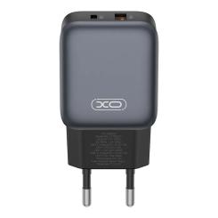 Зарядное устройство XO L156 USB-C PD30W + USB-A QC3.0 Black Фото 1