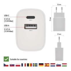 Зарядное устройство EMOS V02B15 1xUSB-A + 1xUSB-C 15W GaN Фото 4