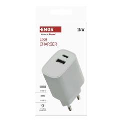 Зарядное устройство EMOS V02B15 1xUSB-A + 1xUSB-C 15W GaN Фото 7