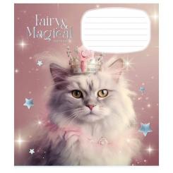 Тетрадь Школярик Fairy cats 12 аркушів лінія Фото 3