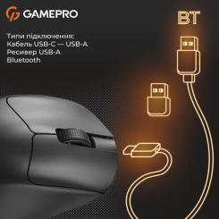 Мышка GamePro Genesis Avenger Wireless/Bluetooth/USB Black Фото 1