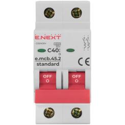 Автоматический выключатель E.NEXT 2-п e.mcb.stand. 40А C ( 4,5кА) Фото 1