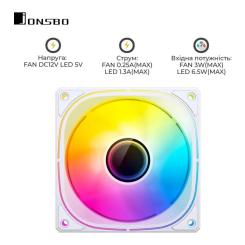 Кулер для корпуса JONSBO FR-505W ARGB White Фото 3